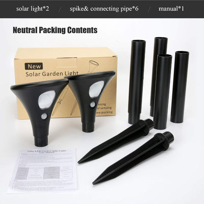 61.85CM Connectable Solar Spike Garden Lights , 6500K Solar Powered Lawn Lights